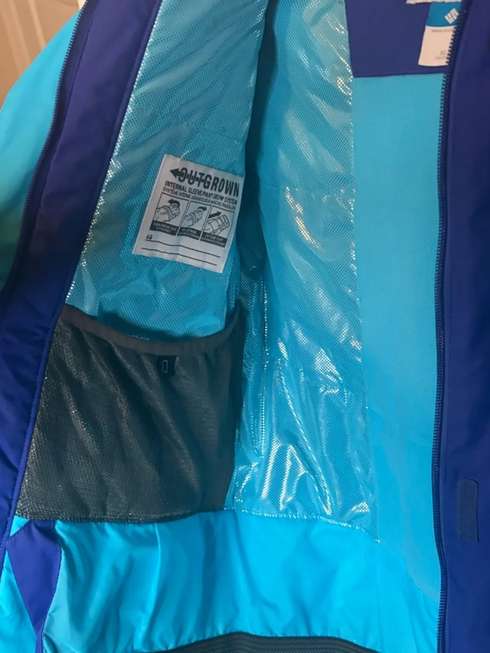 Columbia‎ Omni Heat Jacket Youth XL 18/20 Blue Hooded Winter Coat Womens Small